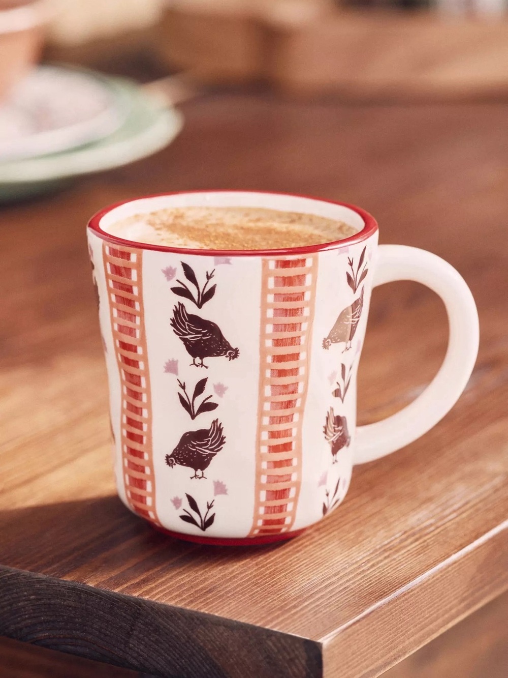 NEW Anthropologie Millie Stoneware Mug Chicken Theme